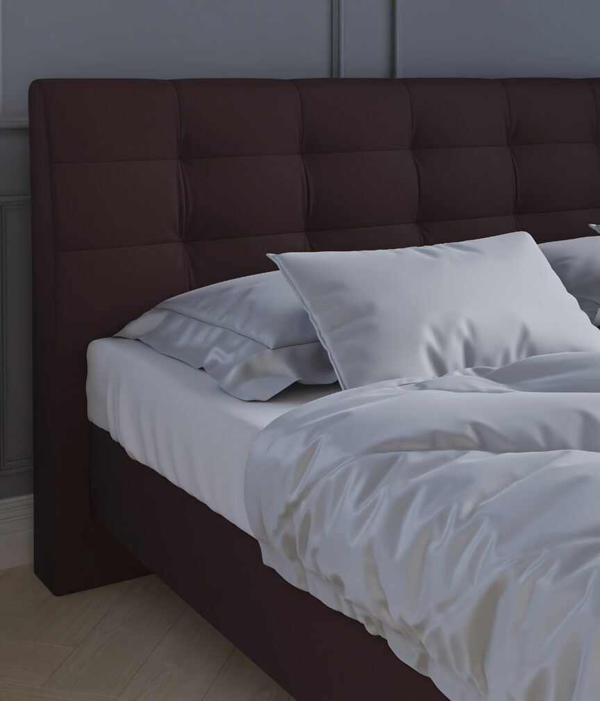 Leder Selene –  Bett Detail L-PunchMerlot.jpg