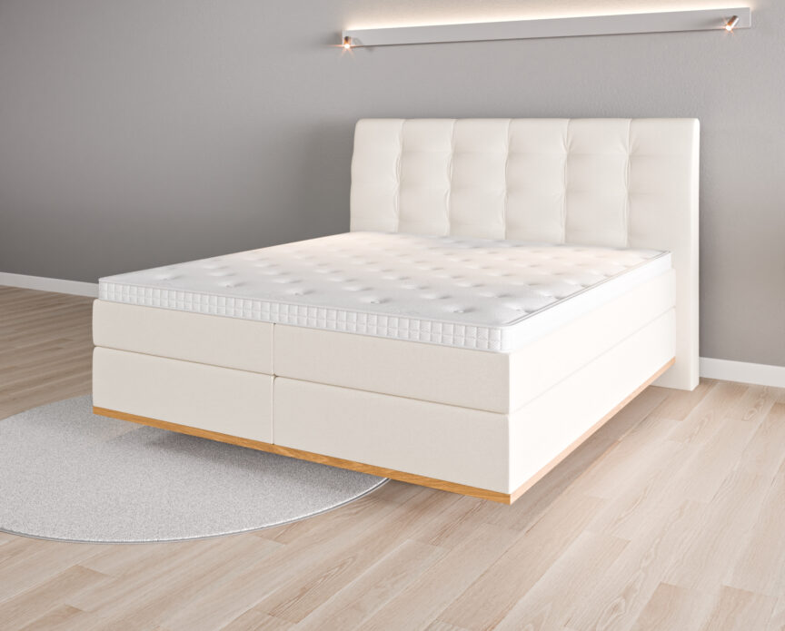 Boxspringbett 180×200 Nr. 1 in Feiner Strukturstoff – Cremeweiß BEBO01-01  S-Capulet4001  Perspective.jpg