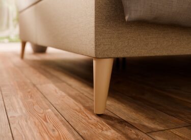 Boxspring beige Holzfuss