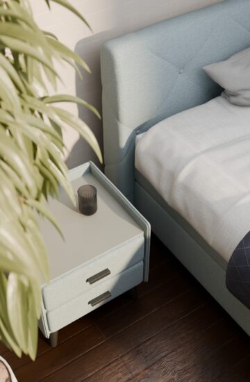 Boxspringbett-blau- 180×200