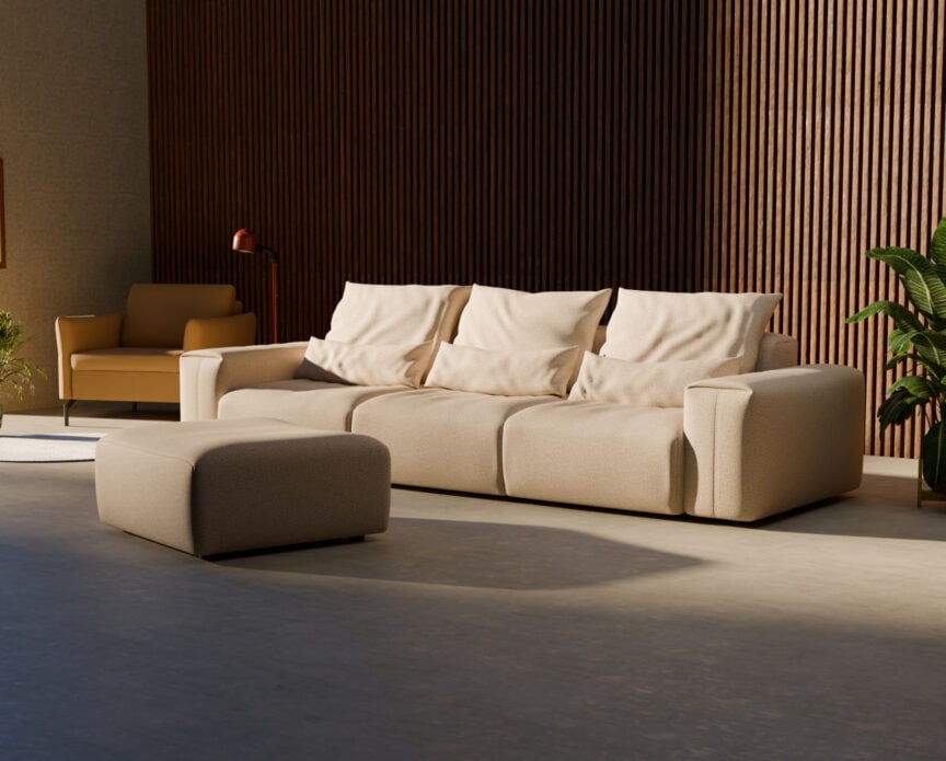 Denver Bigsofa Boucle Beige Sand