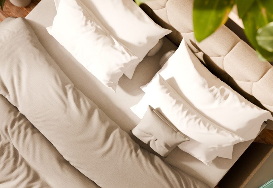 beiges Boxspringbett 180×200