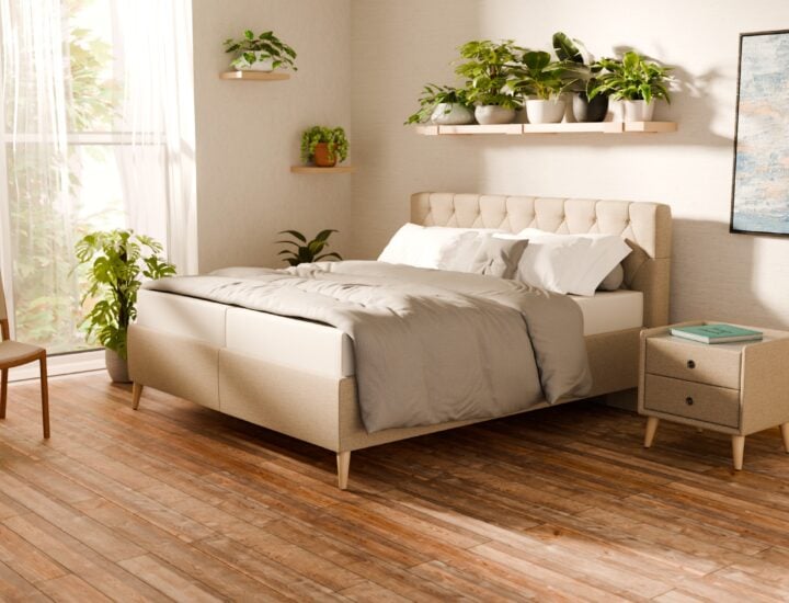 weißes Lattenrostbett mit Stauraum 180×200