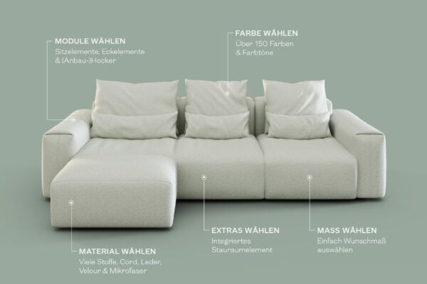 Modulsofa nach Maß – Modulare Sofaeinheiten zum Verschieben