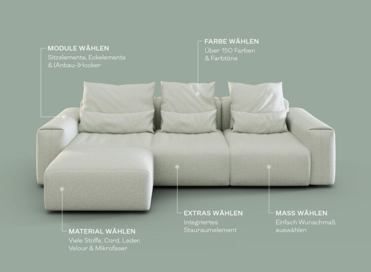 Modulsofa nach Maß – Modulare Sofaeinheiten zum Verschieben