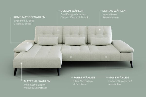 Loungesofa nach deinen Maßen für dein Wohnzimmer Sofa