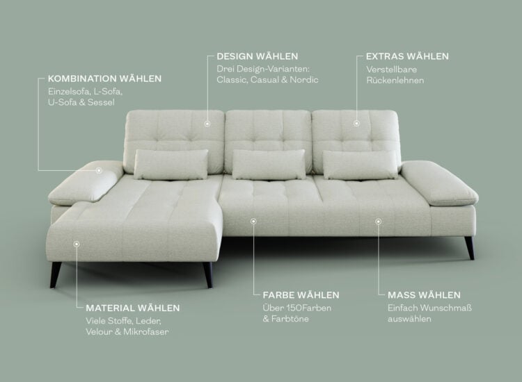 Loungesofa nach deinen Maßen für dein Wohnzimmer Sofa