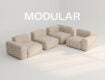 Modulares beiges Sofa, Bigsofa Cord